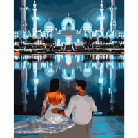 Картина за номерами Strateg ПРЕМІУМ Побачення в Абу-Дабі розміром 40х50 см (GS214)