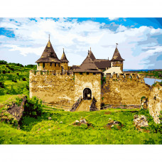 Картина за номерами Strateg ПРЕМІУМ Хотинська фортеця розміром 40х50 см (GS247)