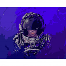 Картина по номерам Strateg ПРЕМИУМ Загадочный космонавт размером 40х50 см (GS363)