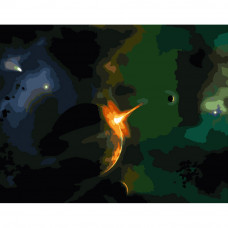 Картина по номерам Strateg ПРЕМИУМ Вспышка во вселенной размером 40х50 см (GS364)