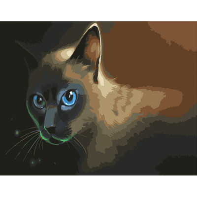 Картина по номерам Strateg ПРЕМИУМ Голубоглазый кот размером 40х50 см (GS368)