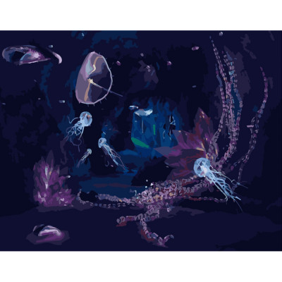 Картина по номерам Strateg ПРЕМИУМ Таинственный подводный мир размером 40х50 см (GS385)