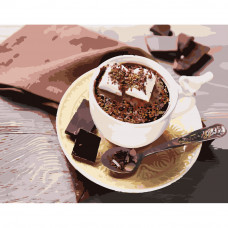 Картина за номерами Strateg ПРЕМІУМ Кава з шоколадом розміром 40х50 см (GS453)