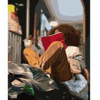 Картина по номерам Strateg ПРЕМИУМ Отдых за чтением размером 40х50 см (GS548)