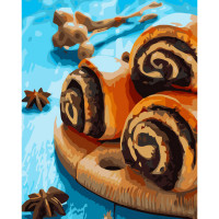 Картина по номерам Strateg ПРЕМИУМ Маковые булочки размером 40х50 см (GS662)