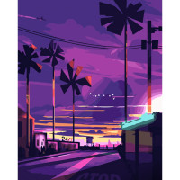 Картина по номерам Strateg ПРЕМИУМ Район Рalm Вeach размером 40х50 см (GS714)