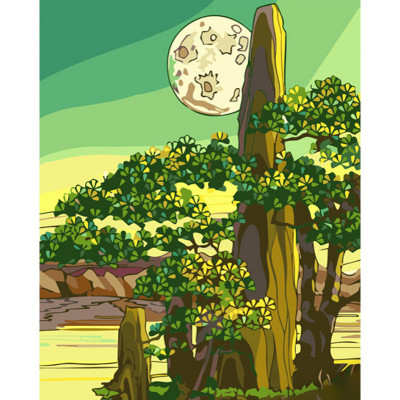 Картина по номерам Strateg ПРЕМИУМ Фантастическое дерево размером 40х50 см (GS737)