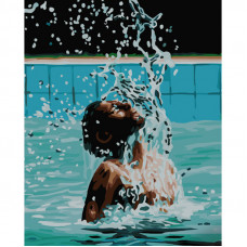 Картина за номерами Strateg ПРЕМІУМ Радість плавання розміром 40х50 см (GS773)