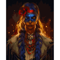 Картина за номерами Strateg ПРЕМІУМ Суровий погляд розміром 40х50 см (GS813)