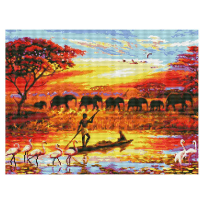 Алмазна мозаїка Життя Африки 50х60 см HA0002