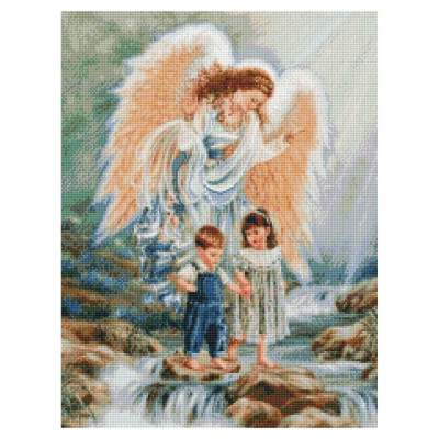 Алмазна мозаїка Ангел над дітьми 50х60 см HA0005