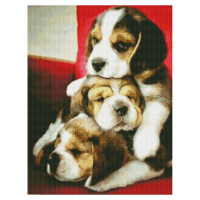 Алмазная мозаика Сонные щенки 50х60 см HA0007