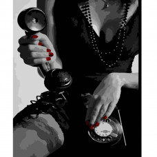 Картина по номерам Strateg ПРЕМИУМ Женщина с телефоном размером 40х50 см (HH035)