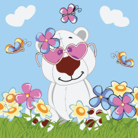 Картина по номерам Strateg Розовые очки размером 20х20 см (HH5128)