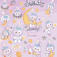 Картина по номерам Strateg Звездные зайчата размером 20х20 см (HH5199)