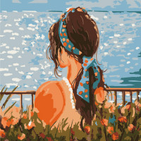 Картина по номерам Strateg Девушка размером 20х20 см (HH5276)