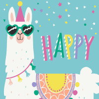 Картина по номерам Strateg Лама размером 20х20 см (HH5776)