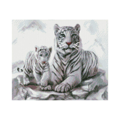 Алмазная мозаика Белые тигры 30х40 см HX011