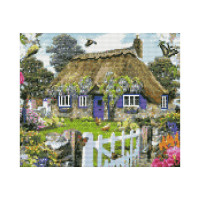 Алмазна мозаїка Будиночок у квітах 30х40 см HX028