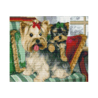 Алмазна мозаїка Собачки з бантиками 30х40 см HX032
