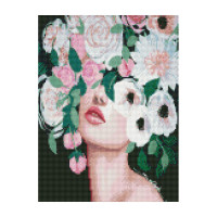 Алмазная мозаика Девушка в цветах 30х40 см HX041
