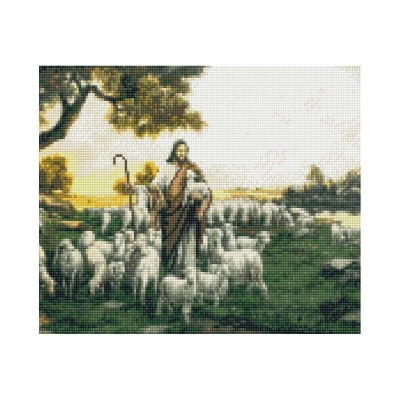 Алмазна мозаїка Пастух зі стадом овець 30х40 см HX042