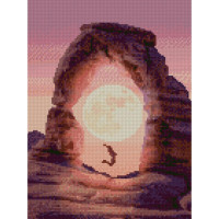 Алмазная мозаика Розовое новолуние 30х40 см HX053