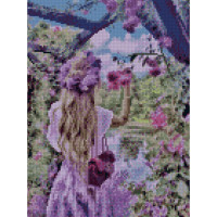 Алмазная мозаика Девушка-весна 30х40 см HX065