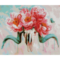 Алмазна мозаїка Череп із квітами 30х40 см HX093