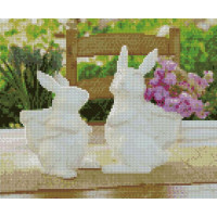 Алмазна мозаїка Сувенірні зайчики 30х40 см HX115