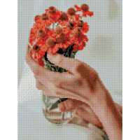 Алмазная мозаика Цветы в руках 30х40 см HX120
