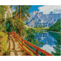 Алмазная мозаика Тропинка вдоль озера 30х40 см HX163