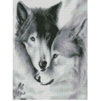 Алмазна мозаїка Пара вовків 30x40 см HX209