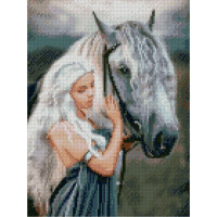 Алмазная мозаика Молодая наездница 30х40 см HX210