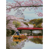 Алмазная мозаика Сакура на воде 30х40 см HX277