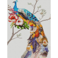 Алмазна мозаїка Квітковий павич 30x40 см HX280