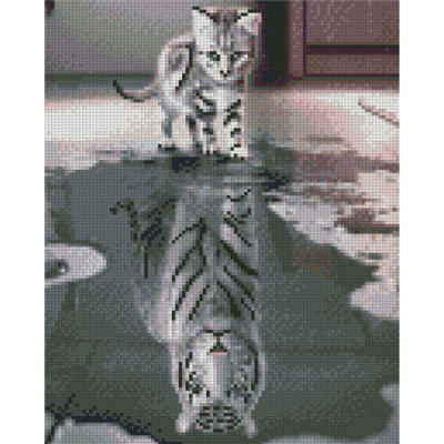 Алмазна мозаїка Тигр-кошеня 30x40 см HX316