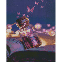 Алмазная мозаика Strateg ПРЕМИУМ Стаканчик бабочек размером 30х40 см (HX481)
