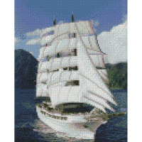 Алмазная мозаика Strateg ПРЕМИУМ Белые паруса размером 30х40 см (HX491)