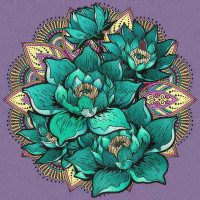 Набор для росписи-антистресс Strateg Цветок лотоса с мандалой размером 30х30 см (JCEE36810)