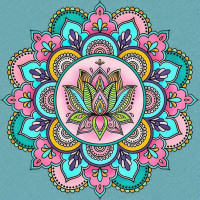 Набор для росписи-антистресс Strateg Мандала с цветочным орнаментом размером 30х30 см (JCEE36815)