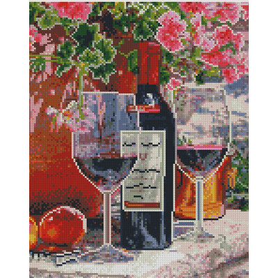 Алмазная мозаика Strateg ПРЕМИУМ Красное вино в бокалах размером 30х40 см (KB061)