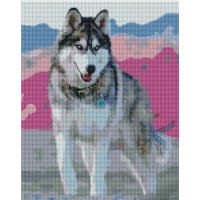 Алмазная мозаика Strateg ПРЕМИУМ Хаски размером 30х40 см (KB078)