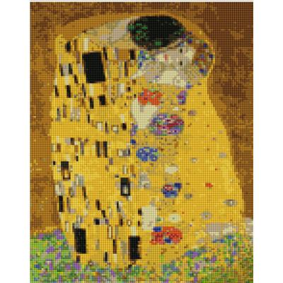 Алмазная мозаика Strateg ПРЕМИУМ Густав Климпт Поцелуй размером 30х40 см (KB121)