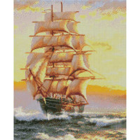 Алмазна картина Strateg ПРЕМІУМ Величний човен розміром 40х50 см (L-012)