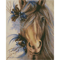 Алмазна картина Strateg ПРЕМІУМ Ніжний кінь розміром 40х50 см (L-060)
