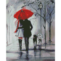 Алмазна картина Strateg ПРЕМІУМ Сімейна прогулянка розміром 40х50 см (L-078)