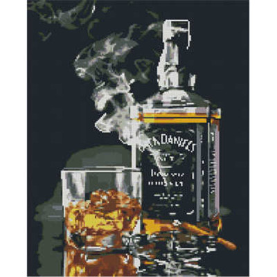 Алмазна картина Strateg ПРЕМІУМ Jack Daniels розміром 40х50 см (L-101)