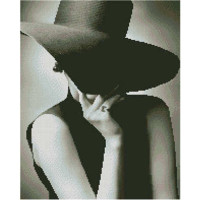 Алмазная картина Strateg ПРЕМИУМ Таинственная женщина размером 40х50 см (L-122)