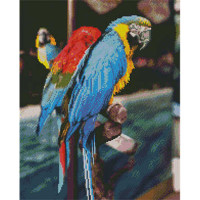 Алмазна картина Strateg ПРЕМІУМ Яскраві ара розміром 40х50 см (L-144)